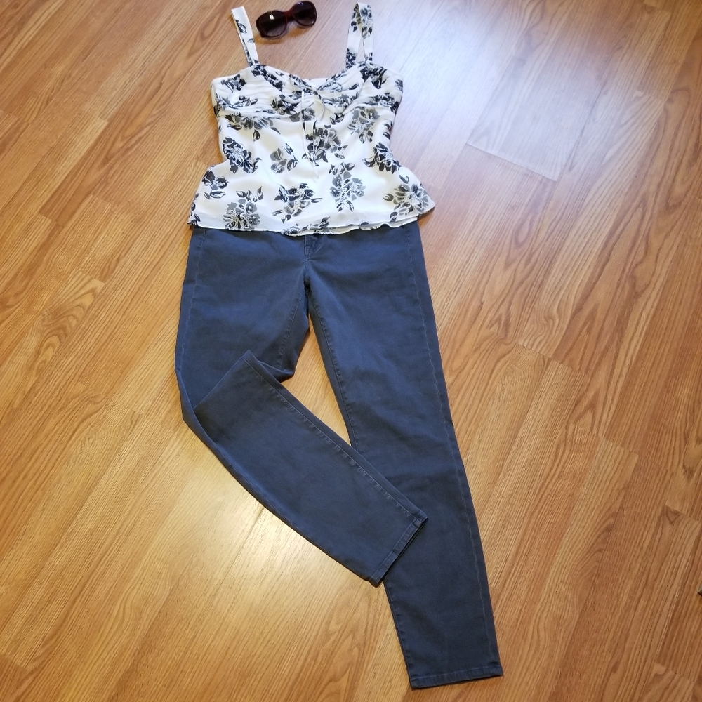 J. Crew Toothpick Slate Gray Ankle Jeans